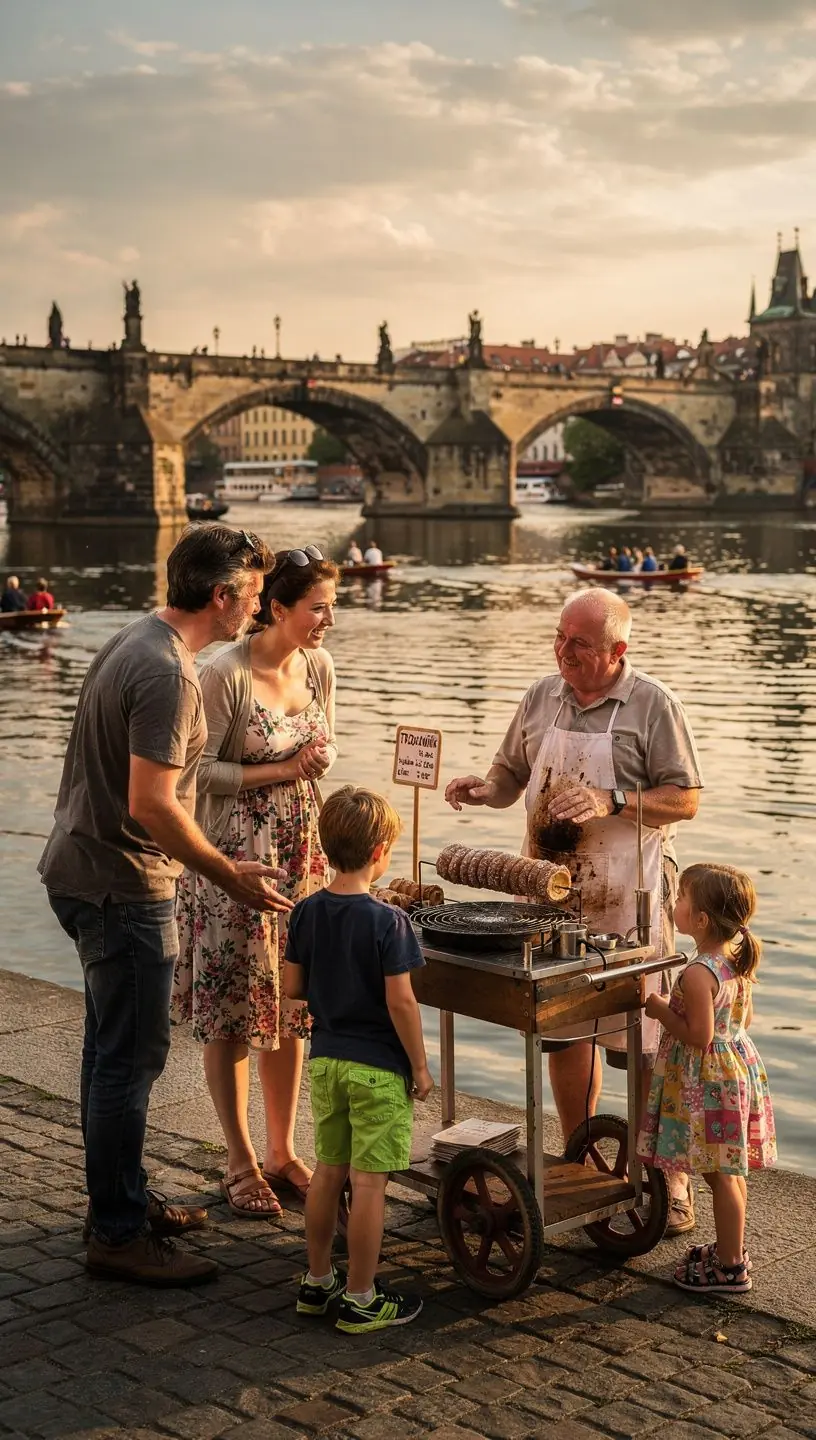 Pohled na malebné uličky s historickými budovami a romantickými lampami.